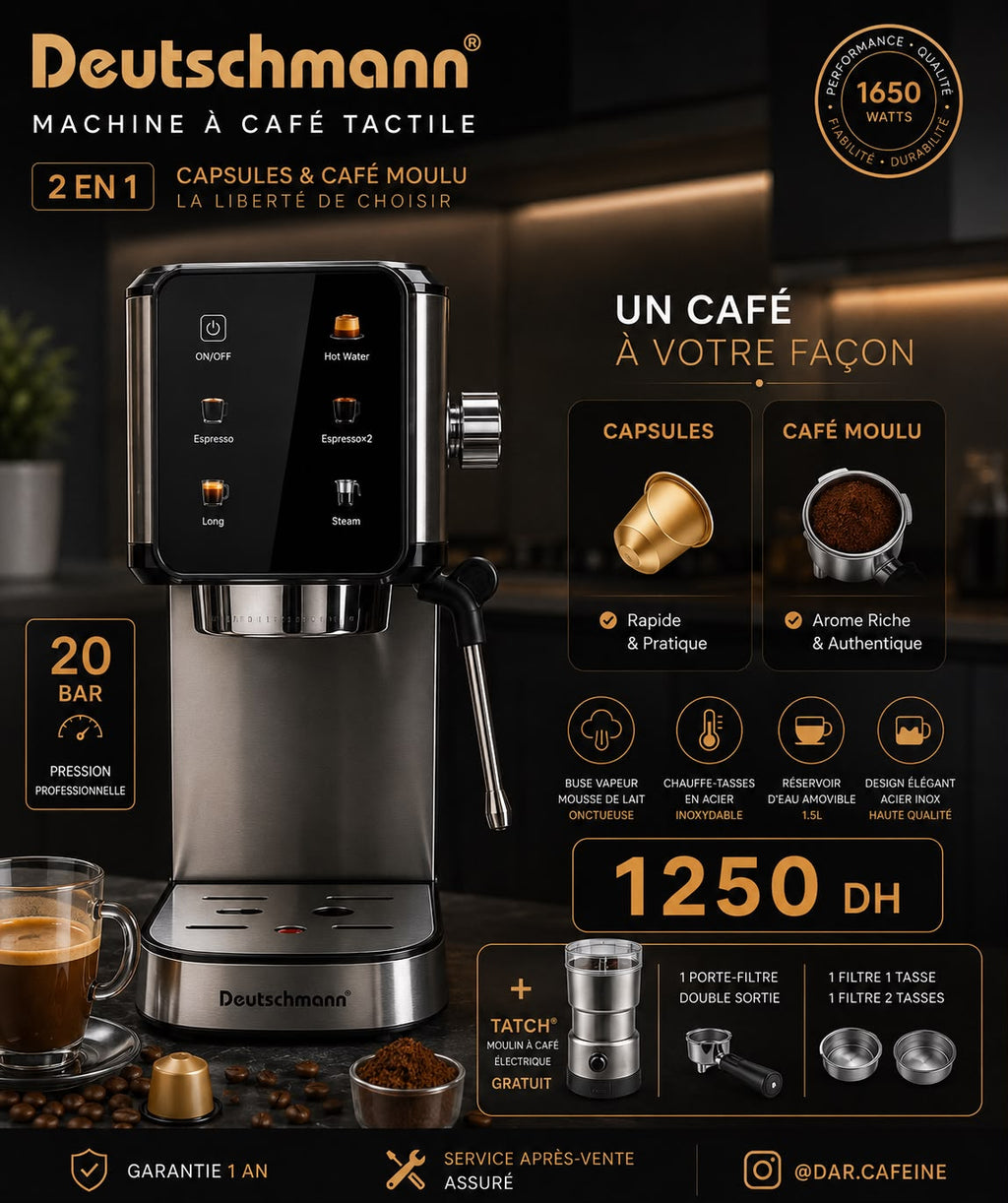 MEDAYA Smart Touch – Machine Espresso Écran Digital | ماكينة إسبريسو MEDAYA بشاشة ذكية